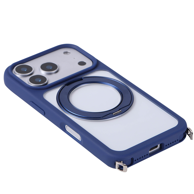 Apple iPhone 17 Pro Max Kılıf M-Safe Şarj Özellikli Standlı Zore Piza Silikon Kapak - 6