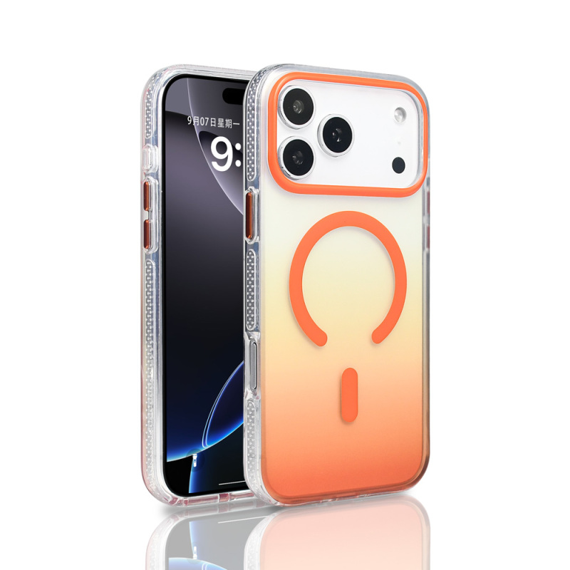 Apple iPhone 17 Pro Max Kılıf M-safe Şarj Özellikli Transparan Renk Geçişli Zore Toros Kapak - 1