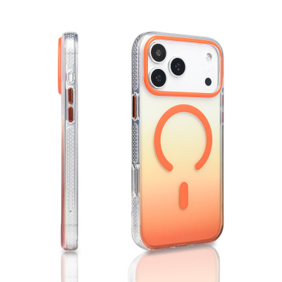 Apple iPhone 17 Pro Max Kılıf M-safe Şarj Özellikli Transparan Renk Geçişli Zore Toros Kapak - 6