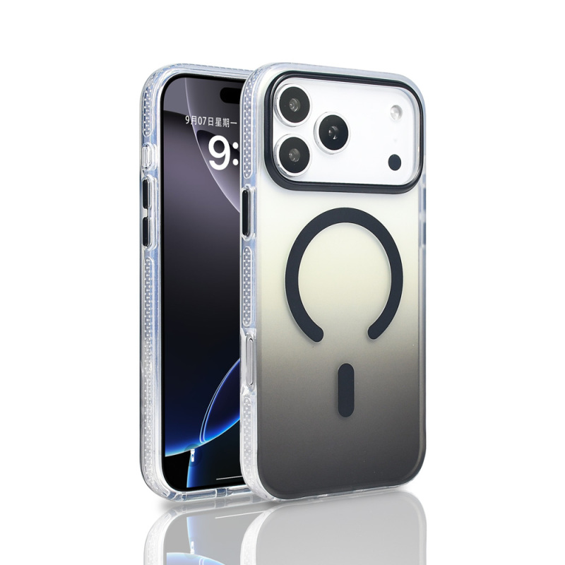 Apple iPhone 17 Pro Max Kılıf M-safe Şarj Özellikli Transparan Renk Geçişli Zore Toros Kapak - 8