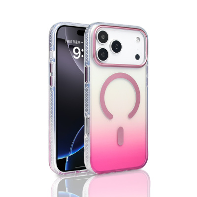 Apple iPhone 17 Pro Max Kılıf M-safe Şarj Özellikli Transparan Renk Geçişli Zore Toros Kapak - 5