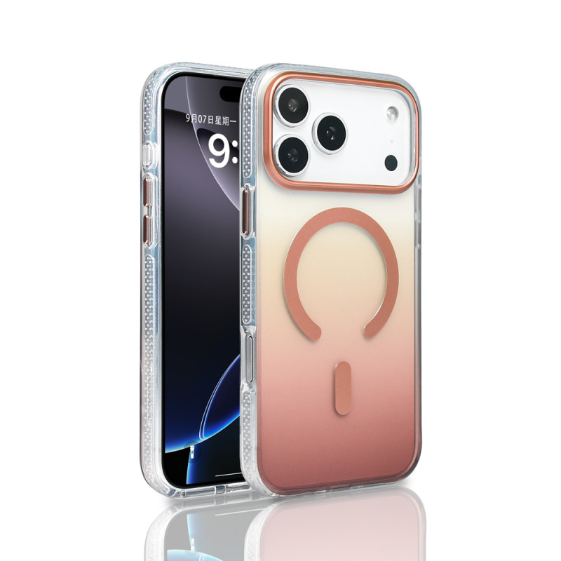 Apple iPhone 17 Pro Max Kılıf M-safe Şarj Özellikli Transparan Renk Geçişli Zore Toros Kapak - 9