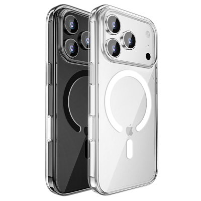 Apple iPhone 17 Pro Max Kılıf M-safe Şarj Özellikli Transparan Sert PC Wlons Pita Kapak - 3