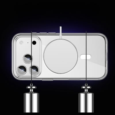 Apple iPhone 17 Pro Max Kılıf M-safe Şarj Özellikli Transparan Sert PC Wlons Pita Kapak - 9