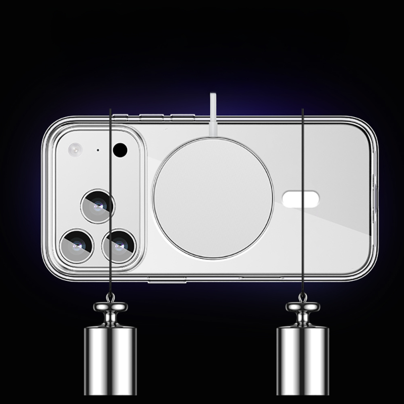 Apple iPhone 17 Pro Max Kılıf M-safe Şarj Özellikli Transparan Sert PC Wlons Pita Kapak - 9