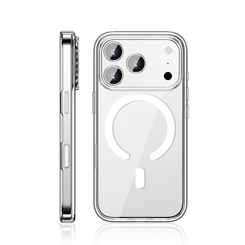 Apple iPhone 17 Pro Max Kılıf M-safe Şarj Özellikli Transparan Sert PC Wlons Pita Kapak - 1