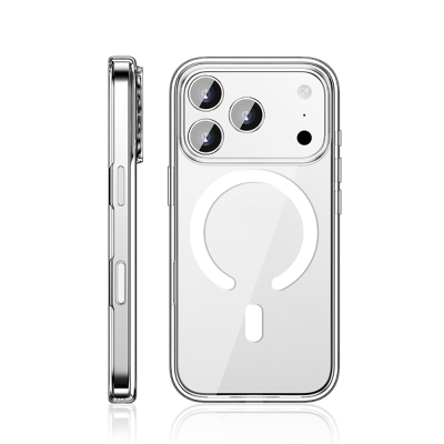 Apple iPhone 17 Pro Max Kılıf M-safe Şarj Özellikli Transparan Sert PC Wlons Pita Kapak - 2