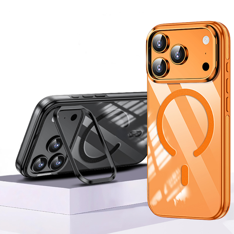 Apple iPhone 17 Pro Max Kılıf M-safe Şarj Özellikli Wlons Standlı Efsane Kapak - 12