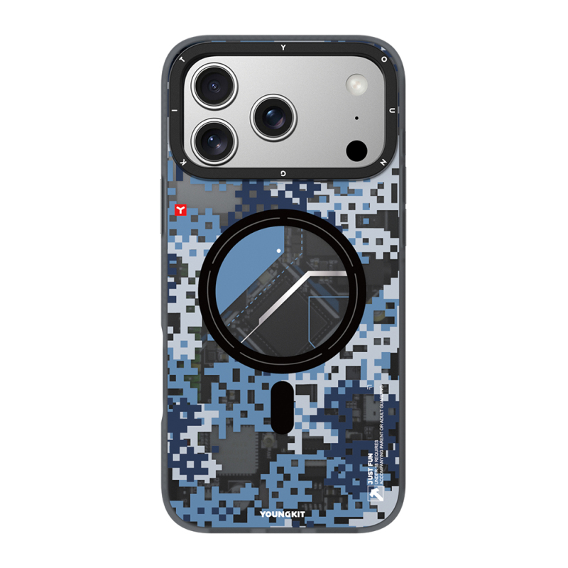 Apple iPhone 17 Pro Max Kılıf M-Safe Şarj Özellikli Youngkit Camouflage Sykell Serisi Kapak - 4