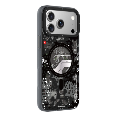 Apple iPhone 17 Pro Max Kılıf M-Safe Şarj Özellikli Youngkit Camouflage Sykell Serisi Kapak - 9