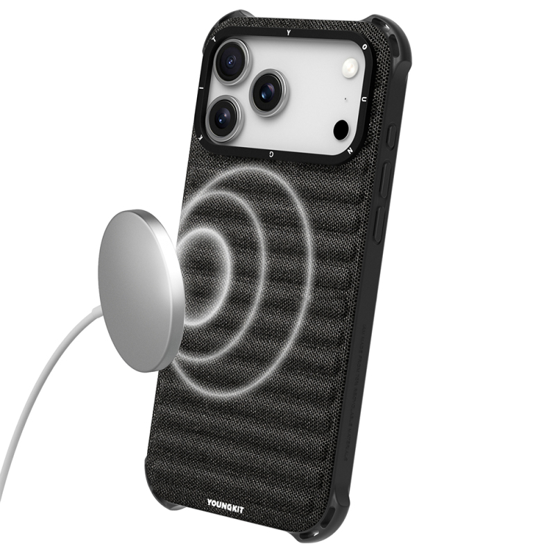 Apple iPhone 17 Pro Max Kılıf M-safe Şarj Özellikli Youngkit Canvas Serisi Kapak - 14
