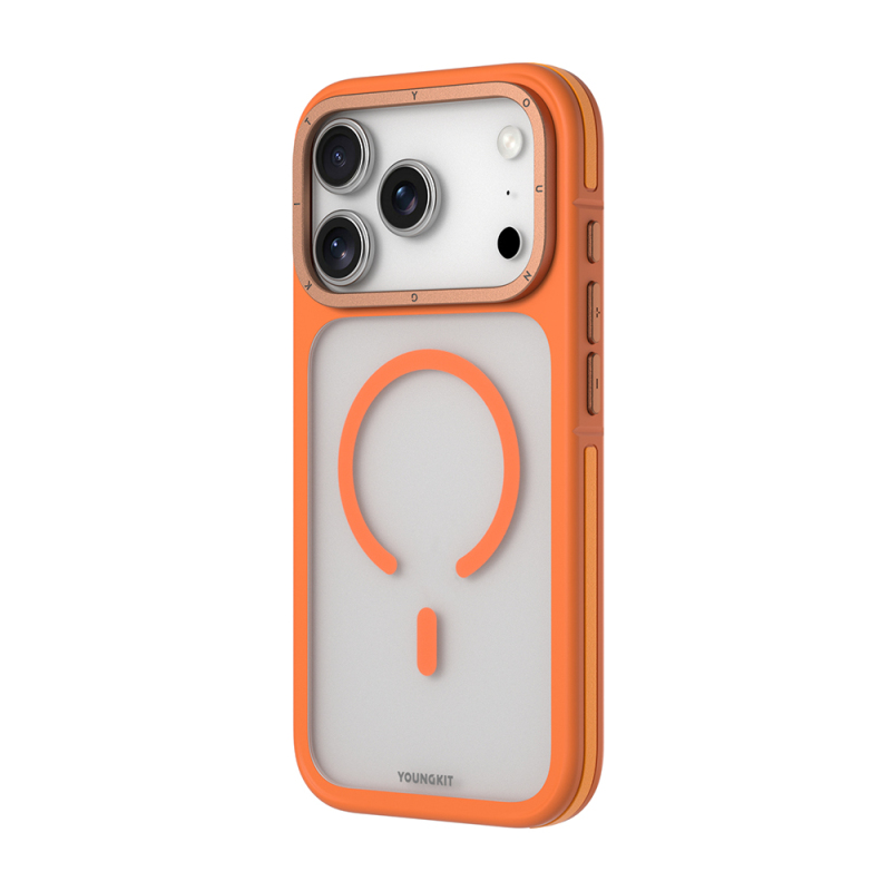 Apple iPhone 17 Pro Max Kılıf M-safe Şarj Özellikli Youngkit Rock Sand Serisi Kapak - 7