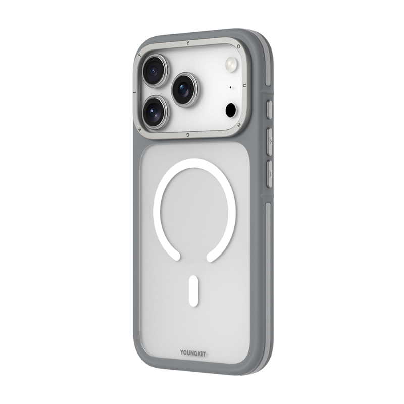 Apple iPhone 17 Pro Max Kılıf M-safe Şarj Özellikli Youngkit Rock Sand Serisi Kapak - 9