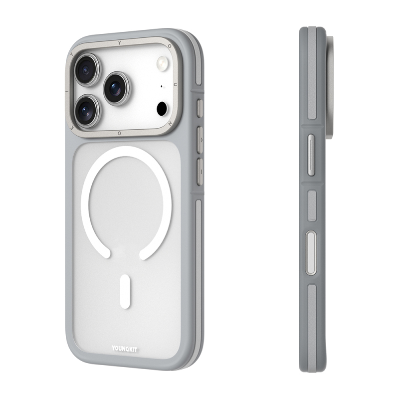 Apple iPhone 17 Pro Max Kılıf M-safe Şarj Özellikli Youngkit Rock Sand Serisi Kapak - 11
