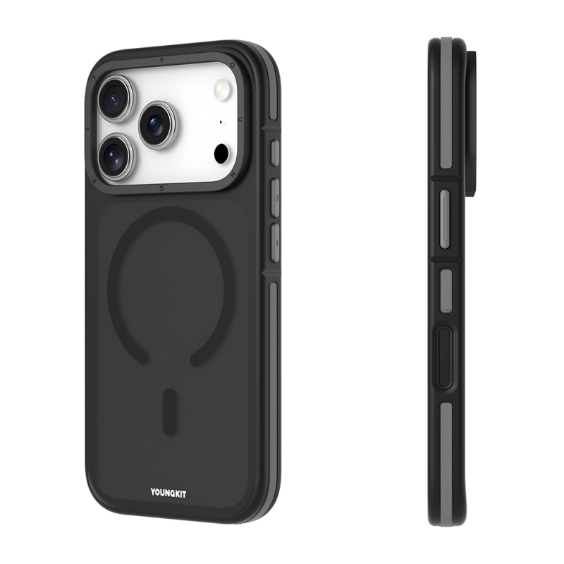 Apple iPhone 17 Pro Max Kılıf M-safe Şarj Özellikli Youngkit Rock Sand Serisi Kapak - 10
