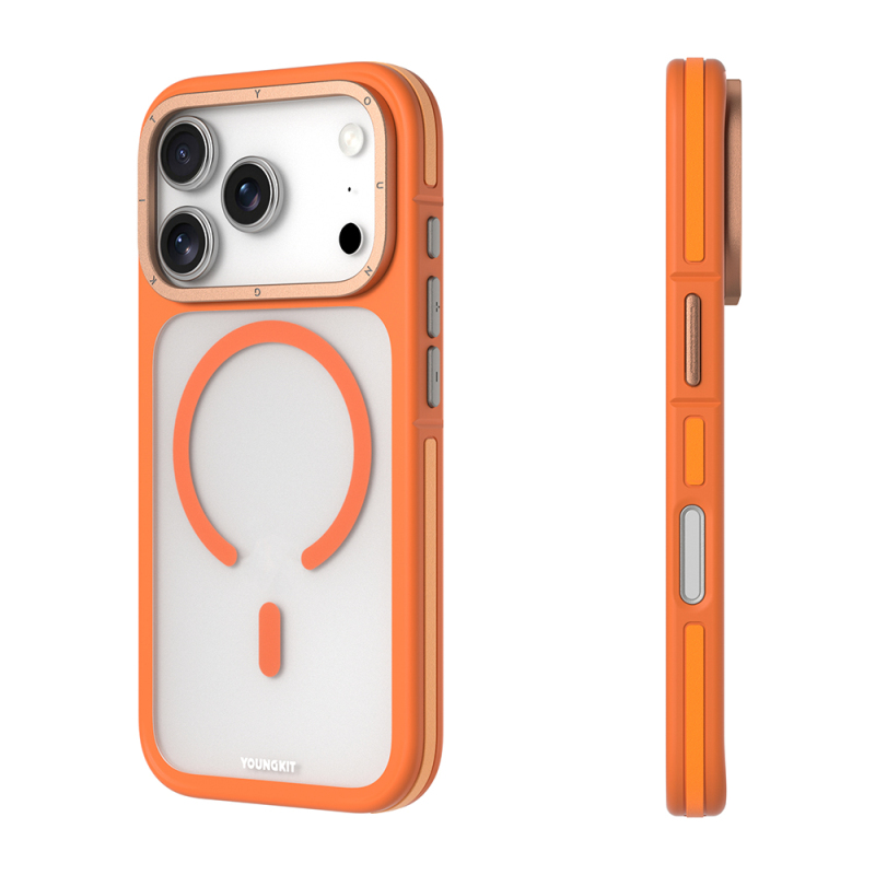 Apple iPhone 17 Pro Max Kılıf M-safe Şarj Özellikli Youngkit Rock Sand Serisi Kapak - 12