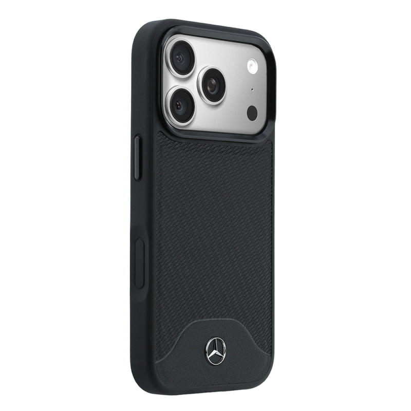 Apple iPhone 17 Pro Max Kılıf Mercedes Benz Orjinal Lisanslı M-safe Şarj Özellikli 3D Metal Logolu Wood Deri Dokumalı Kapak - 4