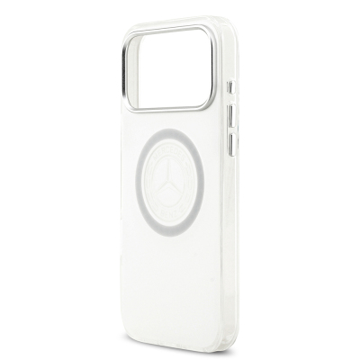 Apple iPhone 17 Pro Max Kılıf Mercedes Benz Orjinal Lisanslı M-safe Şarj Özellikli Buzlu PC Nostaljik Yıldız Dizayn Kapak - 7