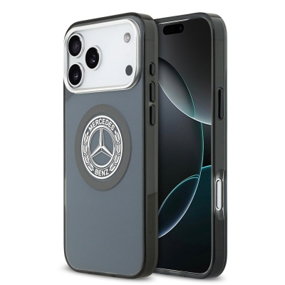 Apple iPhone 17 Pro Max Kılıf Mercedes Benz Orjinal Lisanslı M-safe Şarj Özellikli Çift Katmanlı PC Nostaljik Yıldız Dizayn Kapak - 5