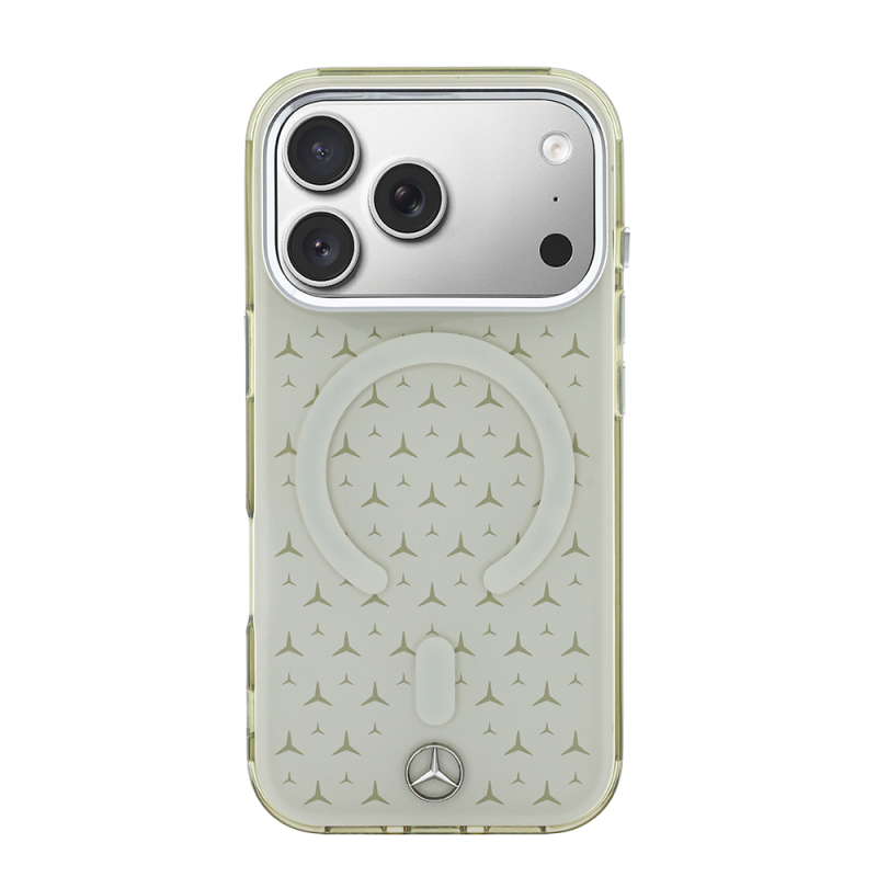 Apple iPhone 17 Pro Max Kılıf Mercedes Benz Orjinal Lisanslı M-Safe Şarj Özellikli Çift Katmanlı Yıldız Desenli Dizayn Kapak - 3