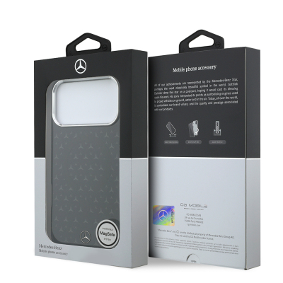 Apple iPhone 17 Pro Max Kılıf Mercedes Benz Orjinal Lisanslı M-Safe Şarj Özellikli Çift Katmanlı Yıldız Desenli Dizayn Kapak - 16