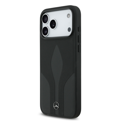 Apple iPhone 17 Pro Max Kılıf Mercedes Benz Orjinal Lisanslı M-safe Şarj Özellikli Dokulu Desenli Deri Kapak - 3