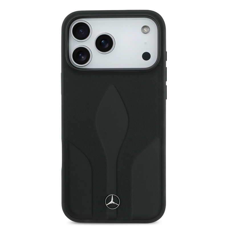 Apple iPhone 17 Pro Max Kılıf Mercedes Benz Orjinal Lisanslı M-safe Şarj Özellikli Dokulu Desenli Deri Kapak - 4