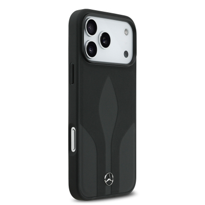Apple iPhone 17 Pro Max Kılıf Mercedes Benz Orjinal Lisanslı M-safe Şarj Özellikli Dokulu Desenli Deri Kapak - 5