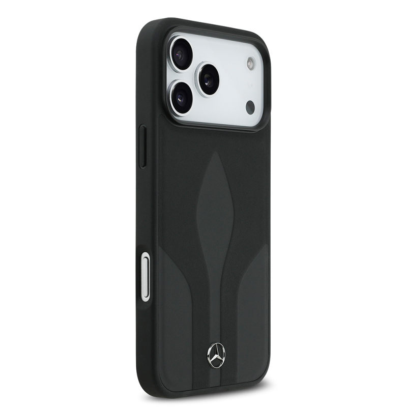 Apple iPhone 17 Pro Max Kılıf Mercedes Benz Orjinal Lisanslı M-safe Şarj Özellikli Dokulu Desenli Deri Kapak - 5