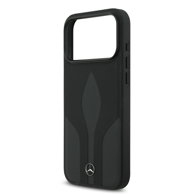 Apple iPhone 17 Pro Max Kılıf Mercedes Benz Orjinal Lisanslı M-safe Şarj Özellikli Dokulu Desenli Deri Kapak - 7