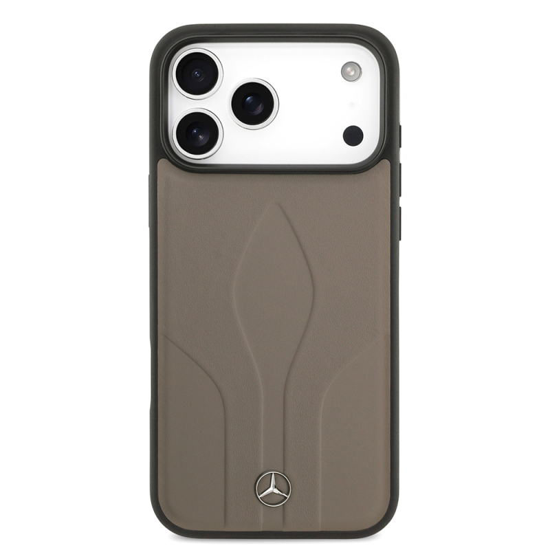 Apple iPhone 17 Pro Max Kılıf Mercedes Benz Orjinal Lisanslı M-safe Şarj Özellikli Dokulu Desenli Deri Kapak - 12