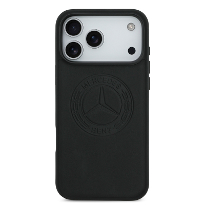 Apple iPhone 17 Pro Max Kılıf Mercedes Benz Orjinal Lisanslı M-safe Şarj Özellikli Hakiki Deri Nostaljik Yıldız Dizayn Kapak - 4