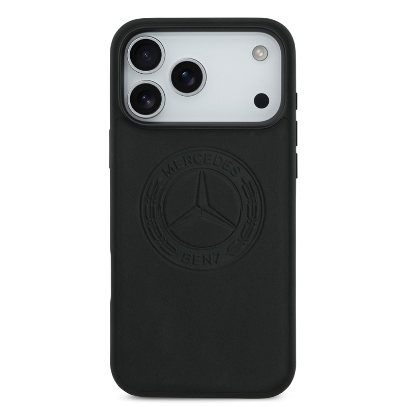 Apple iPhone 17 Pro Max Kılıf Mercedes Benz Orjinal Lisanslı M-safe Şarj Özellikli Hakiki Deri Nostaljik Yıldız Dizayn Kapak - 4