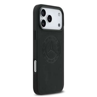 Apple iPhone 17 Pro Max Kılıf Mercedes Benz Orjinal Lisanslı M-safe Şarj Özellikli Hakiki Deri Nostaljik Yıldız Dizayn Kapak - 5