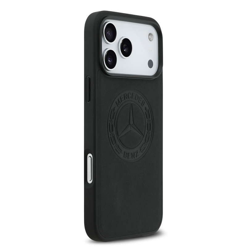 Apple iPhone 17 Pro Max Kılıf Mercedes Benz Orjinal Lisanslı M-safe Şarj Özellikli Hakiki Deri Nostaljik Yıldız Dizayn Kapak - 5