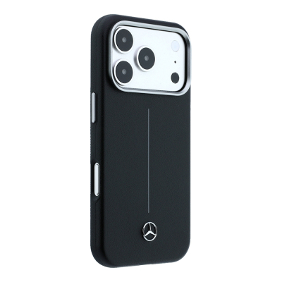 Apple iPhone 17 Pro Max Kılıf Mercedes Benz Orjinal Lisanslı M-safe Şarj Özellikli Metal Yıldız Logolu Çizgili Deri Kapak - 4