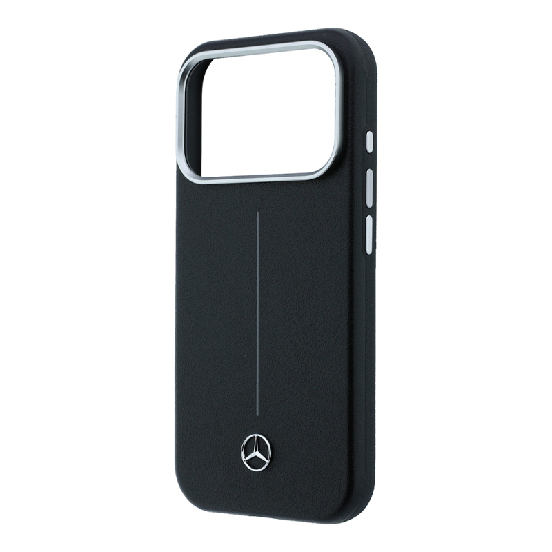 Apple iPhone 17 Pro Max Kılıf Mercedes Benz Orjinal Lisanslı M-safe Şarj Özellikli Metal Yıldız Logolu Çizgili Deri Kapak - 6