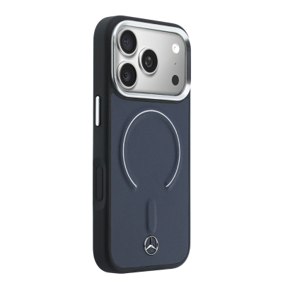 Apple iPhone 17 Pro Max Kılıf Mercedes Benz Orjinal Lisanslı M-safe Şarj Özellikli Metal Yıldız Logolu Kabartmalı Deri Kapak - 4