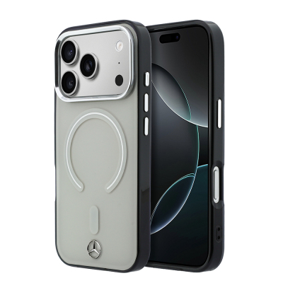 Apple iPhone 17 Pro Max Kılıf Mercedes Benz Orjinal Lisanslı M-safe Şarj Özellikli Saydam Yüzey İkonik 3D Metal Logolu Kapak - 1