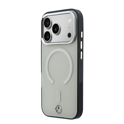 Apple iPhone 17 Pro Max Kılıf Mercedes Benz Orjinal Lisanslı M-safe Şarj Özellikli Saydam Yüzey İkonik 3D Metal Logolu Kapak - 2