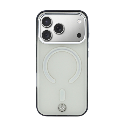 Apple iPhone 17 Pro Max Kılıf Mercedes Benz Orjinal Lisanslı M-safe Şarj Özellikli Saydam Yüzey İkonik 3D Metal Logolu Kapak - 3