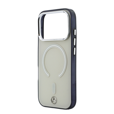 Apple iPhone 17 Pro Max Kılıf Mercedes Benz Orjinal Lisanslı M-safe Şarj Özellikli Saydam Yüzey İkonik 3D Metal Logolu Kapak - 6