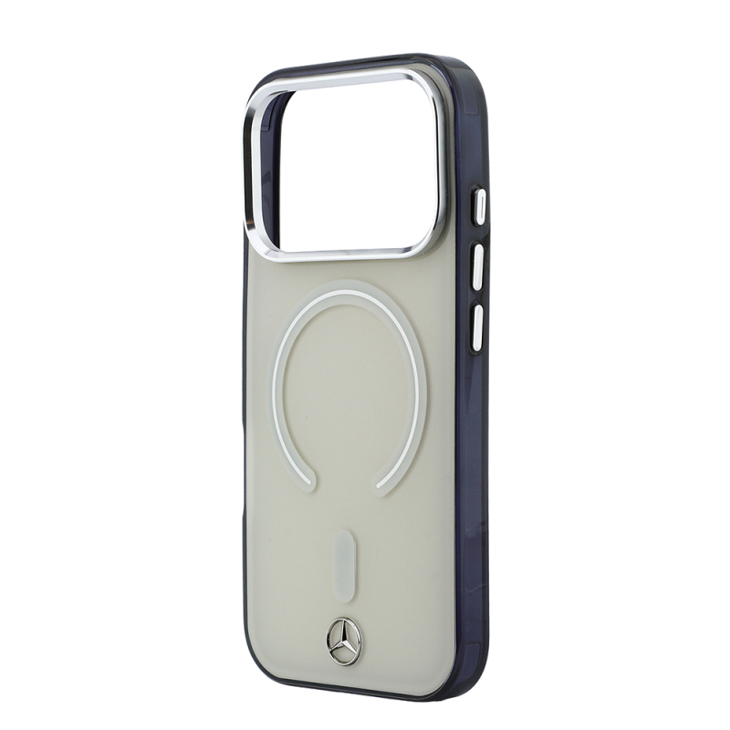 Apple iPhone 17 Pro Max Kılıf Mercedes Benz Orjinal Lisanslı M-safe Şarj Özellikli Saydam Yüzey İkonik 3D Metal Logolu Kapak - 6