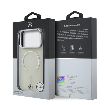 Apple iPhone 17 Pro Max Kılıf Mercedes Benz Orjinal Lisanslı M-safe Şarj Özellikli Saydam Yüzey İkonik 3D Metal Logolu Kapak - 8