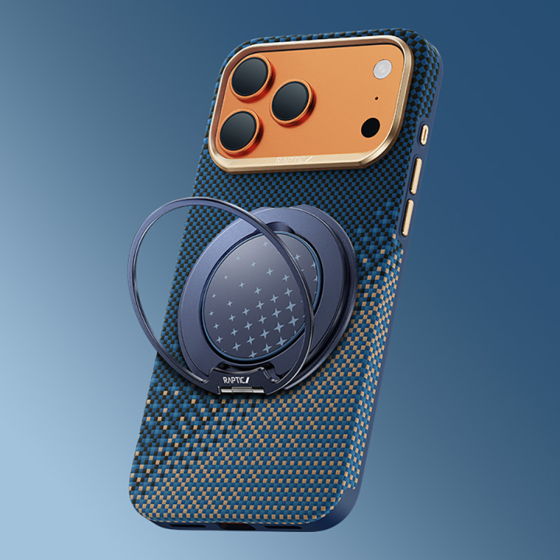 Apple iPhone 17 Pro Max Kılıf Raptic 2in1 Bundle Kit Aramid Skin Serenity Serisi Stand ve Kapak - 12