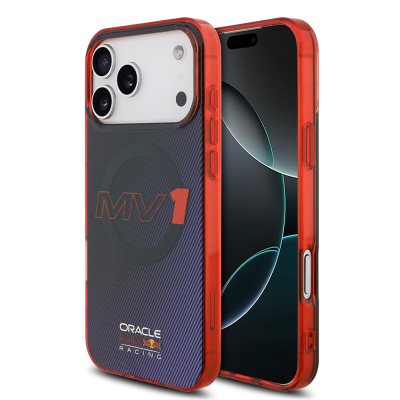 Apple iPhone 17 Pro Max Kılıf Redbull Orjinal Lisanslı M-safe Şarj Özellikli Çift Katmanlı Çizgi Desenli Sert PC MV Kapak - 1