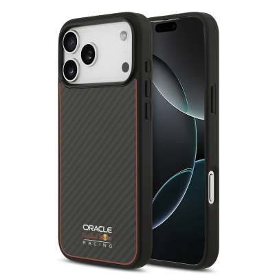 Apple iPhone 17 Pro Max Kılıf Redbull Orjinal Lisanslı M-safe Şarj Özellikli Karbon Fiber Parlayan Logolu Kapak - 1