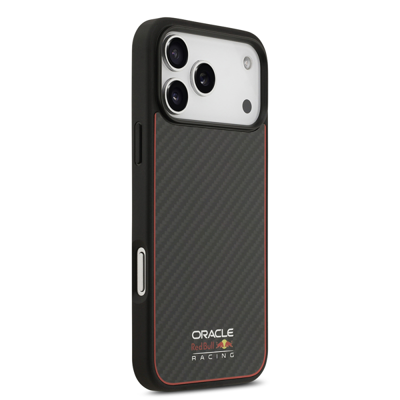 Apple iPhone 17 Pro Max Kılıf Redbull Orjinal Lisanslı M-safe Şarj Özellikli Karbon Fiber Parlayan Logolu Kevlar Kapak - 5
