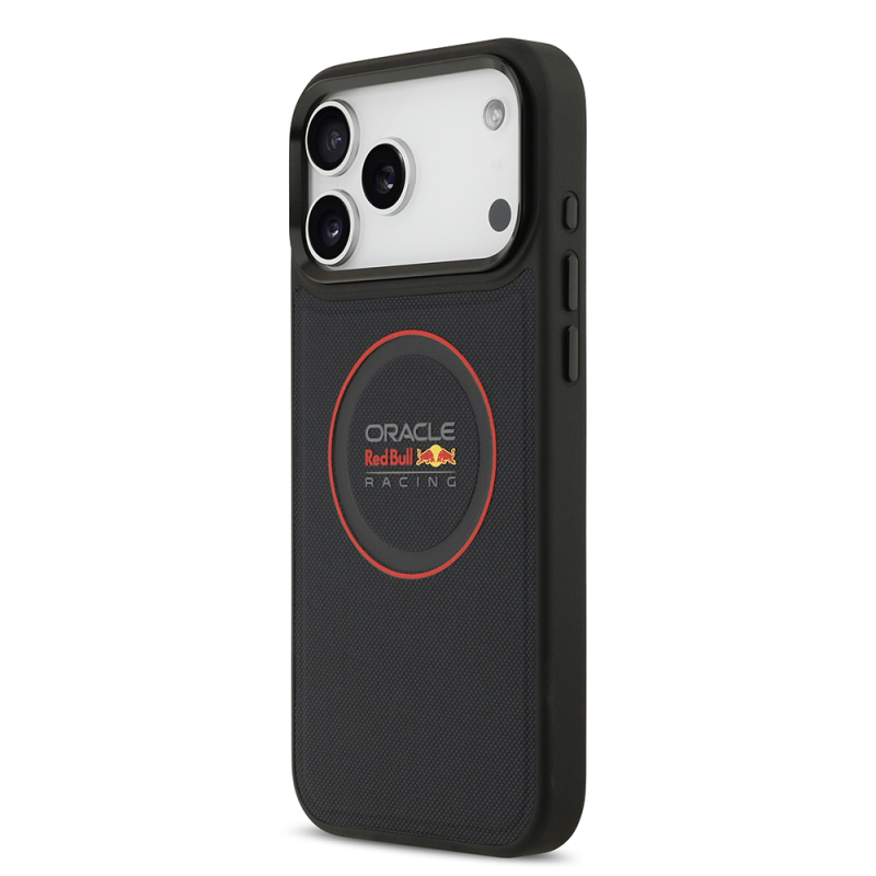 Apple iPhone 17 Pro Max Kılıf Redbull Orjinal Lisanslı M-safe Şarj Özellikli Kırmızı Halka ve Logo Kabartmalı PU Deri Kapak - 4