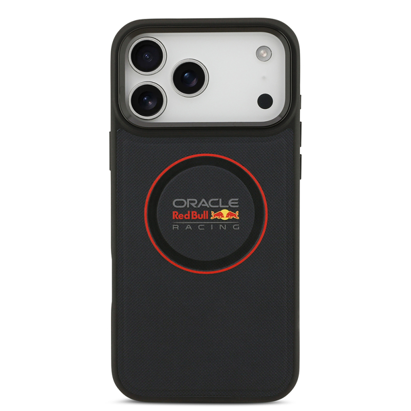 Apple iPhone 17 Pro Max Kılıf Redbull Orjinal Lisanslı M-safe Şarj Özellikli Kırmızı Halka ve Logo Kabartmalı PU Deri Kapak - 5